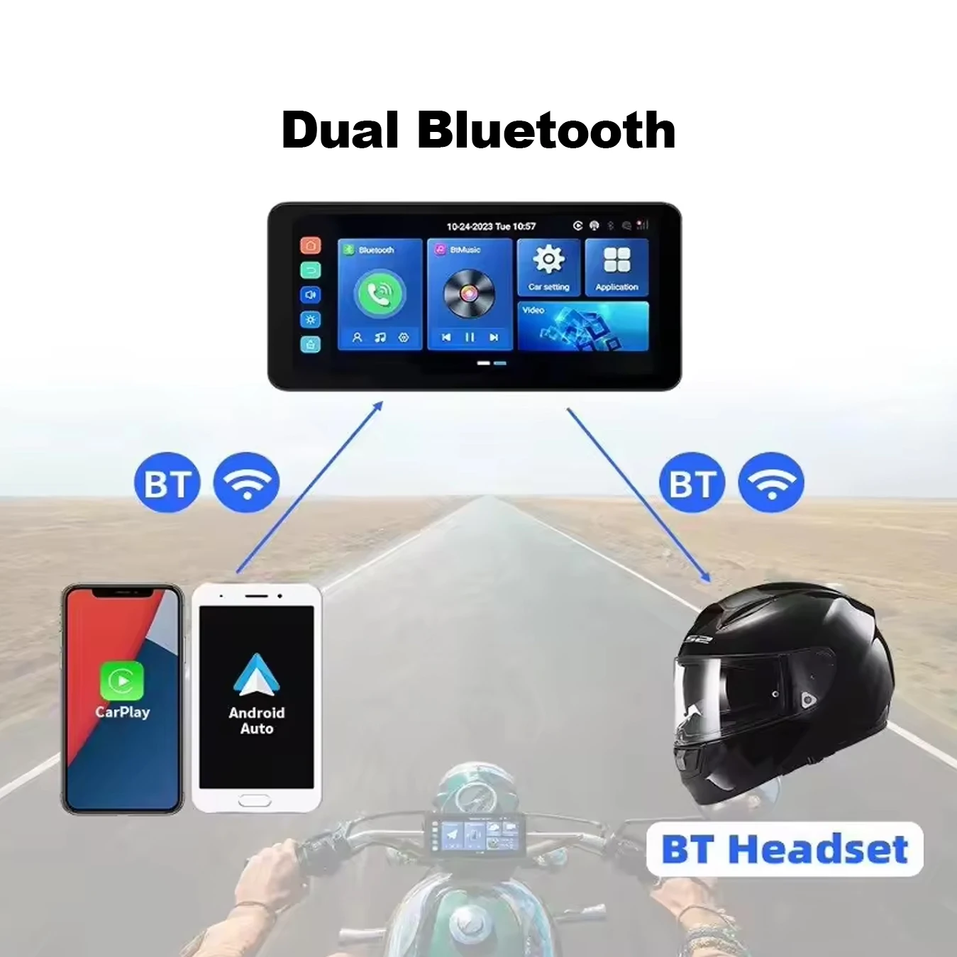 carplay motorcycle helmet 5 Inch Carplay/Android Auto Stereo, 64G, Dual Bluetooth. – ZHNNCAR How to install the device Mogico T7 Ultra Motorcycle Phone