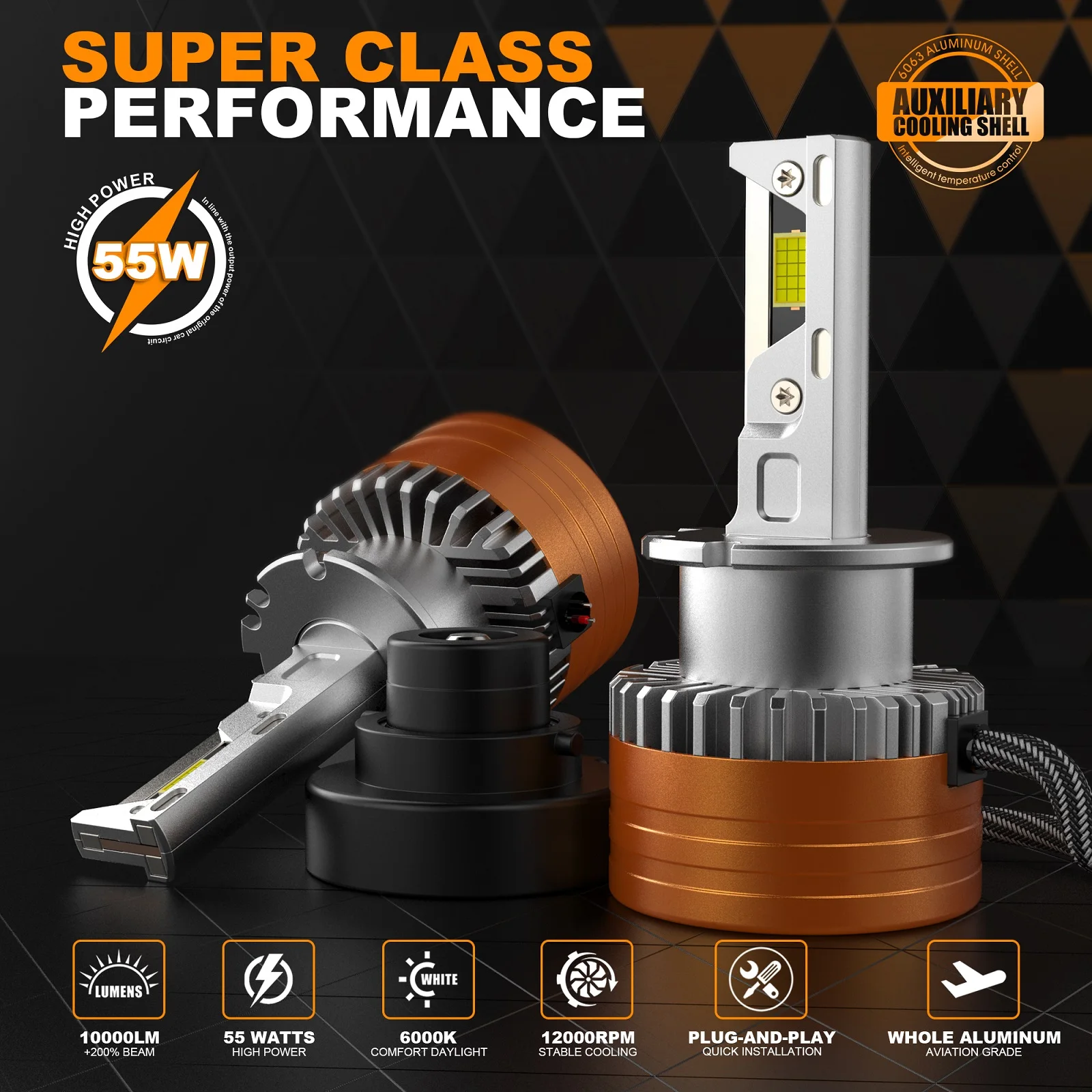 D Series Led Headlight 110w 11000lm Gt7 H7 H15 D2s D3s D4s D5s D8s High ...