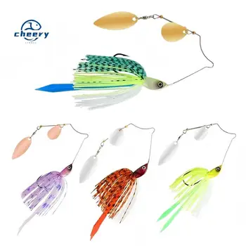 Cheery 5G 7G 10G 14G Silicone Spinner Bait Artificial Hum Bait with Rubber Skirt and Metal Spoon Fishing Accessories – Soft Lure – view 2