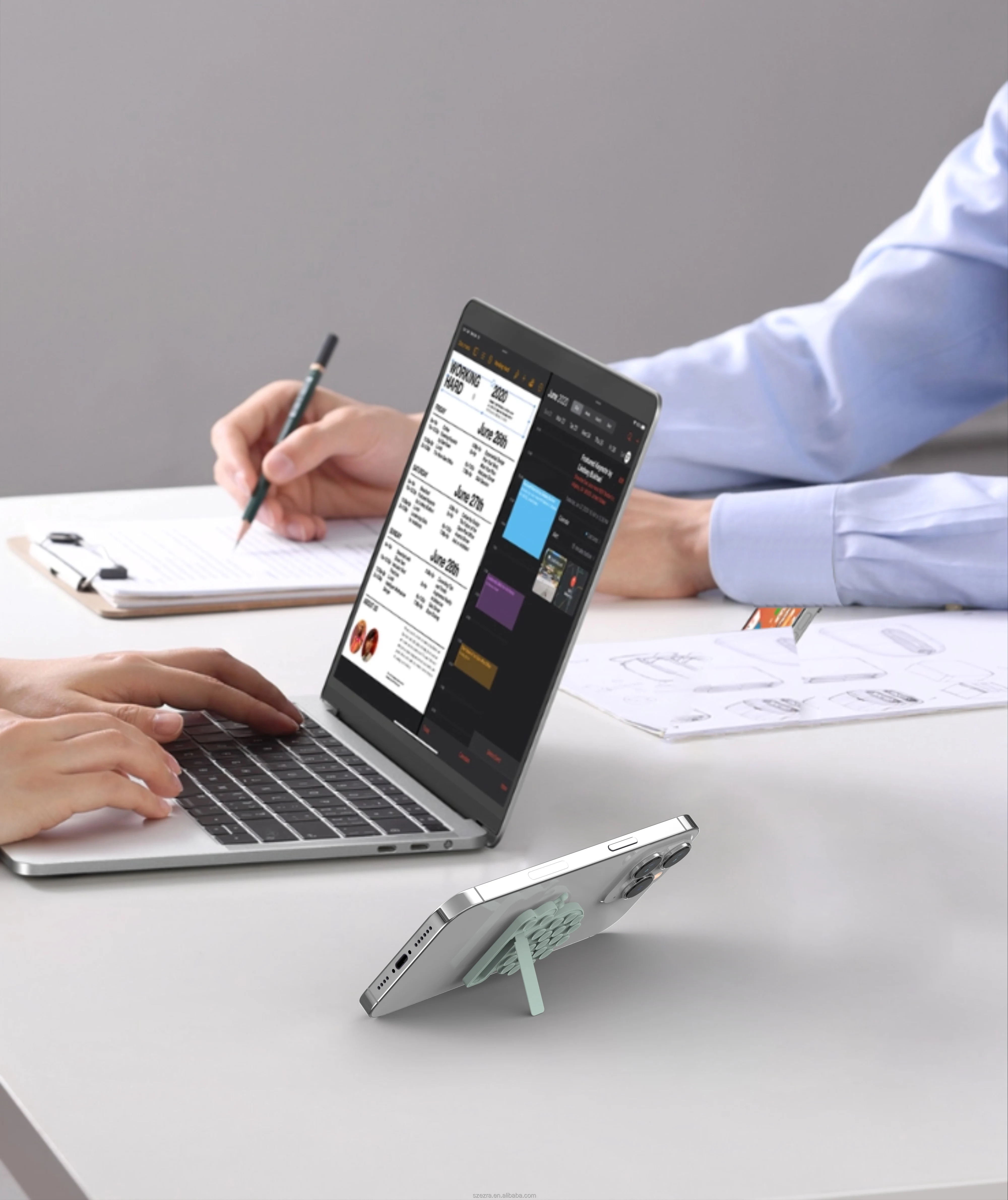 EZRA HL136 Magnetic Phone Bracket N52 Magnet 360 Rotation Silicone Stand Multiple Colors Pink Purple Green White iPhone Samsung