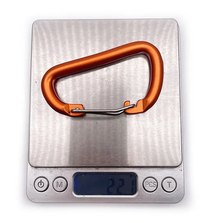 BT-L50 Wire Gate 5KN Hammock Camping Hooks 80mm Carabiner Custom Logo Aluminum Caribeaner Clip