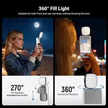 NEEWER Basics Magnetic Selfie Light Compatible with MagSafe iPhone, 2W CRI95+ Bi Color Swivel Small LED Phone Fill Lighting detail image