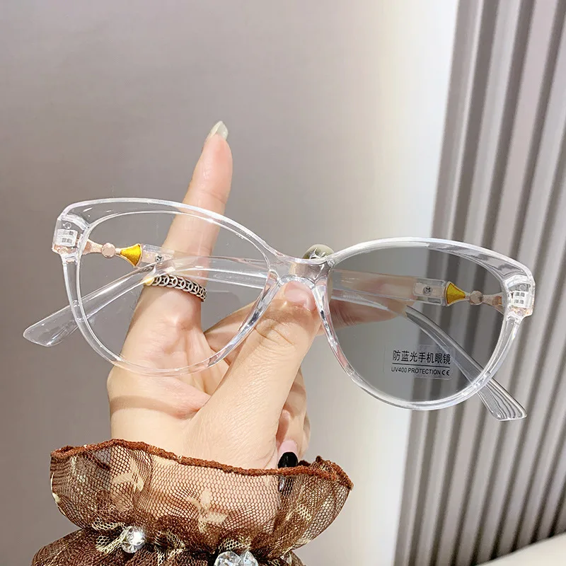 Lens Glasses Prescription Cat Eye Glasses With Rhinestones Women
