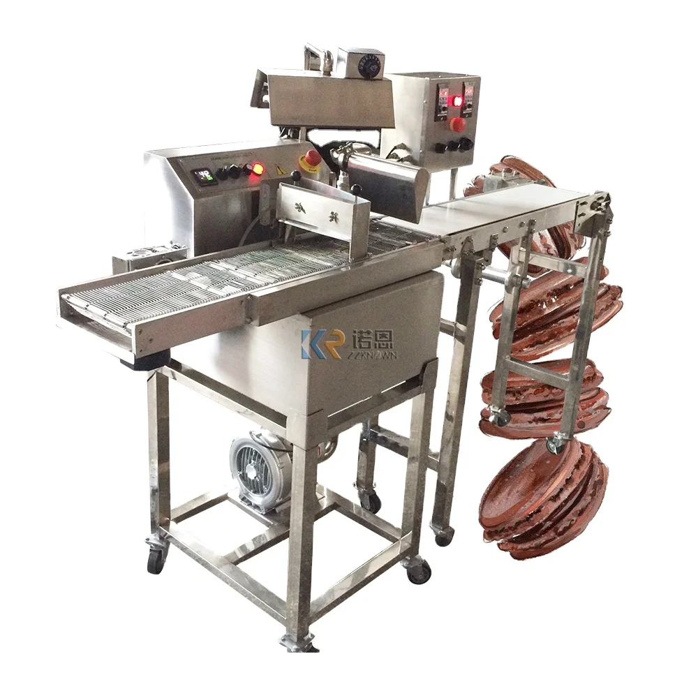 8 кг автоматическая машина для нанесения шоколадного покрытия печенья коммерческая с конвейером