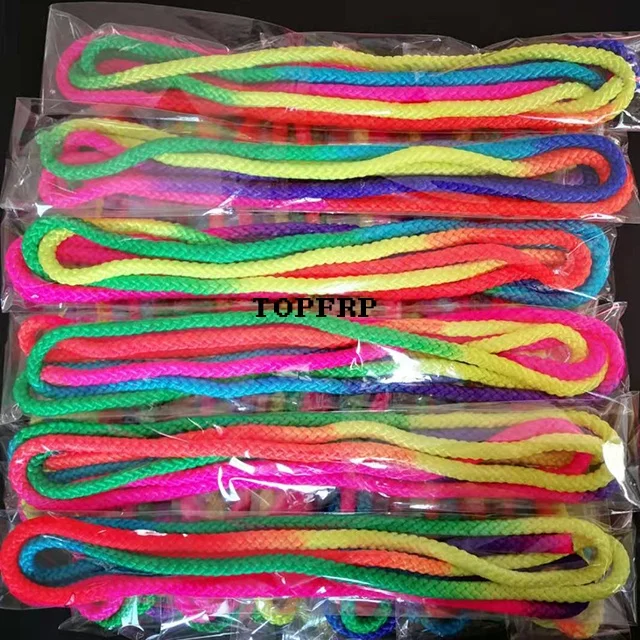 Corde Rythmique De Gymnastique Arc-en-ciel 2,8 M - Nylon Solide Pour Compétition Et Entraînement