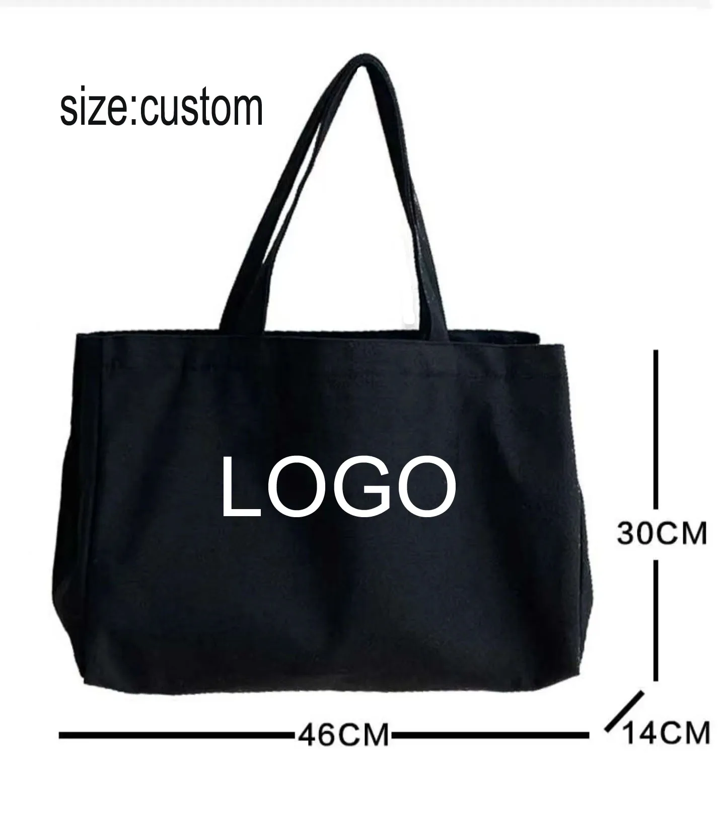 Custom High Quality Super Large Canvas Tote Bags With Printed Logo
