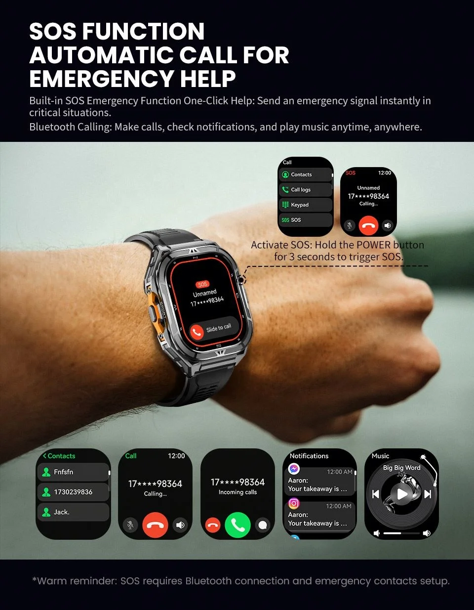 2025 New Arrival X5 GPS Smart Watch for Men 50m Fitness Tracker Heart Rate Monitor 100+ Sports Mode Compass Android IOS