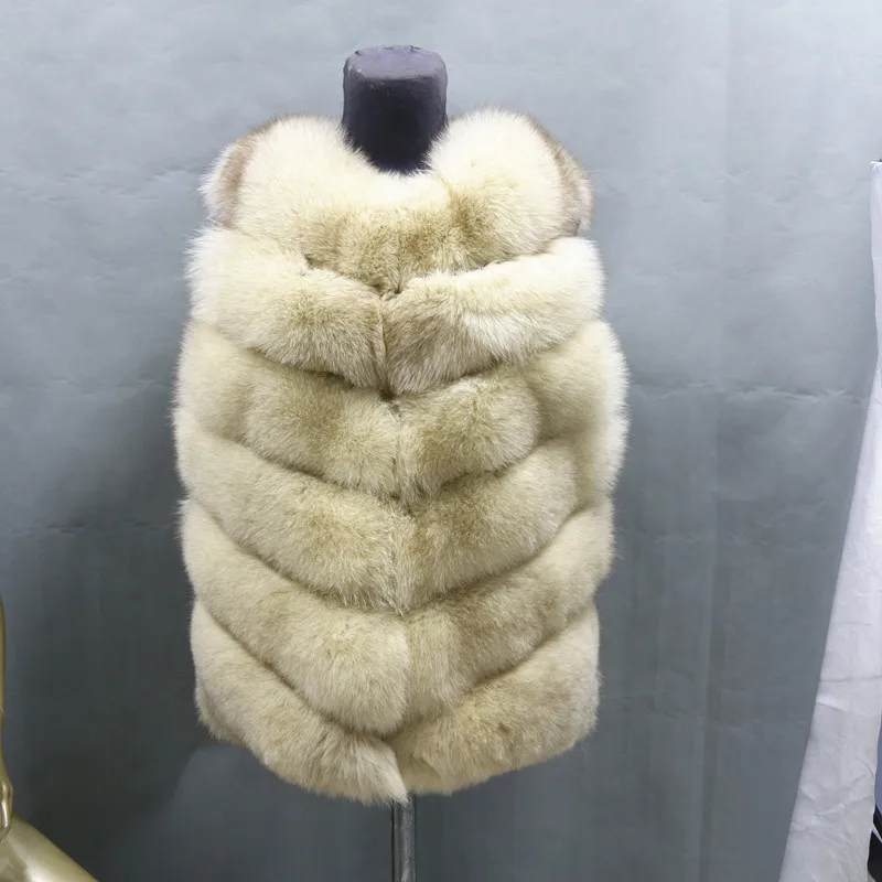 Plus Size Multi Color Real Fox Fur Vest 