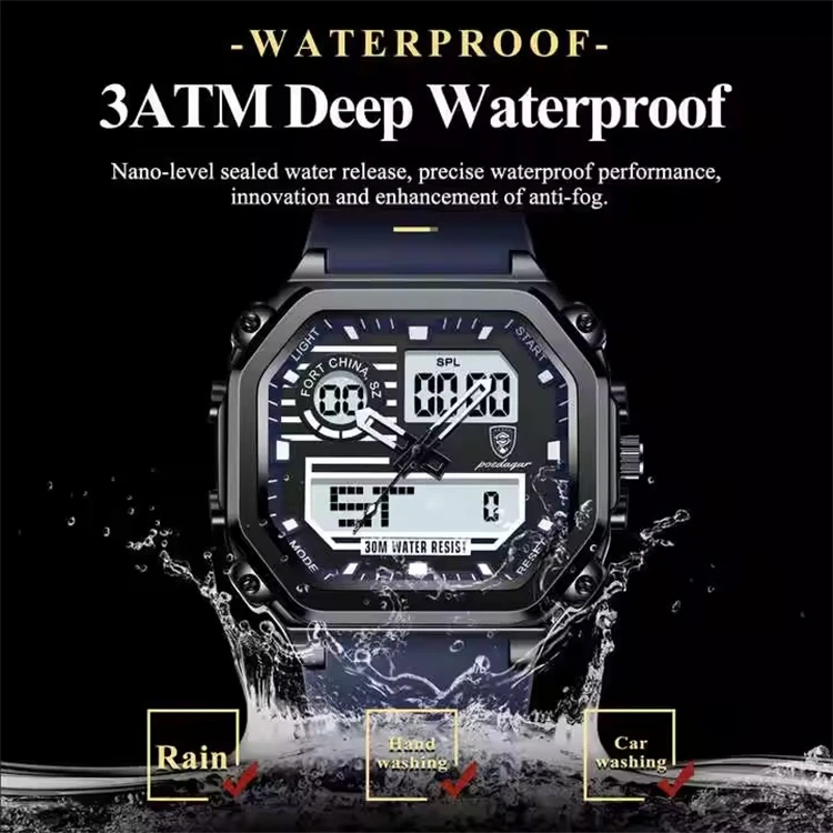 POEDAGAR 993 New  Multi Functional Sports Waterproof Watches Dual Display LED Night Ligh aperçu 6