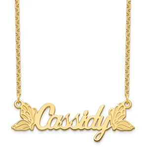 High Quality Jewelry butterfly Stainless Steel Personalized Custom Name Necklace 18k Gold Plated