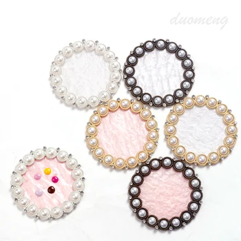 Pearl Rhinestones Diamond Nail Color Palette Gel Polish Pallet Mixing Drawing Paint Plate Manicure Tool Nail Art Display Board