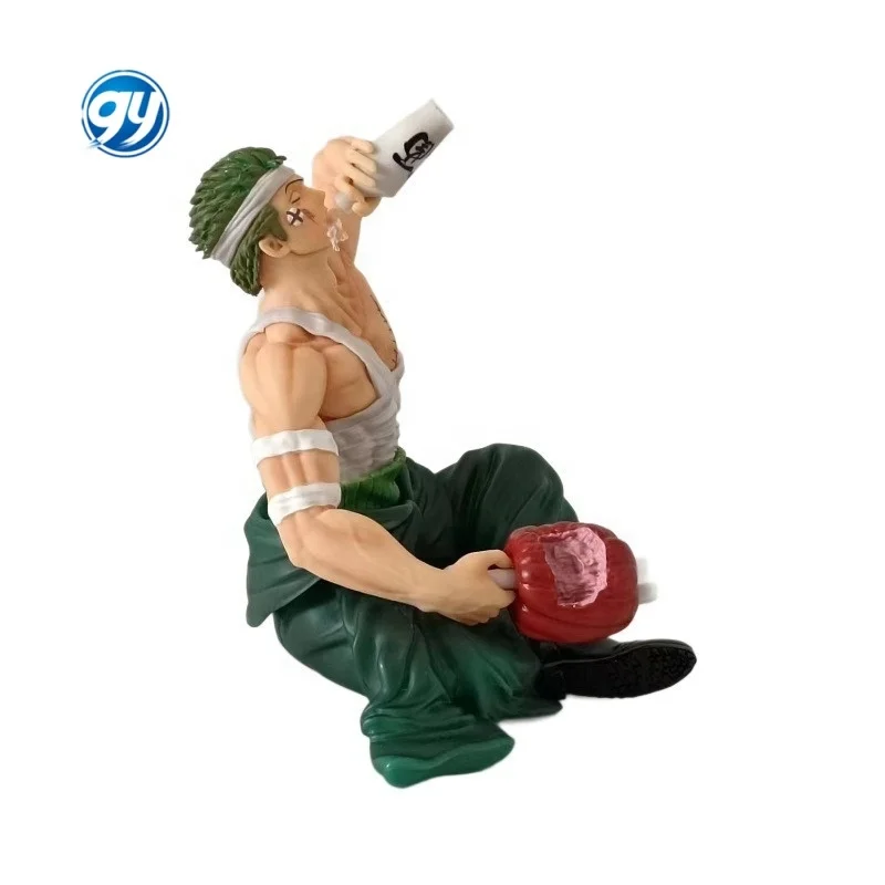 One Pieced Zoro Drinking Sake Sitting Pose Desktop Statue