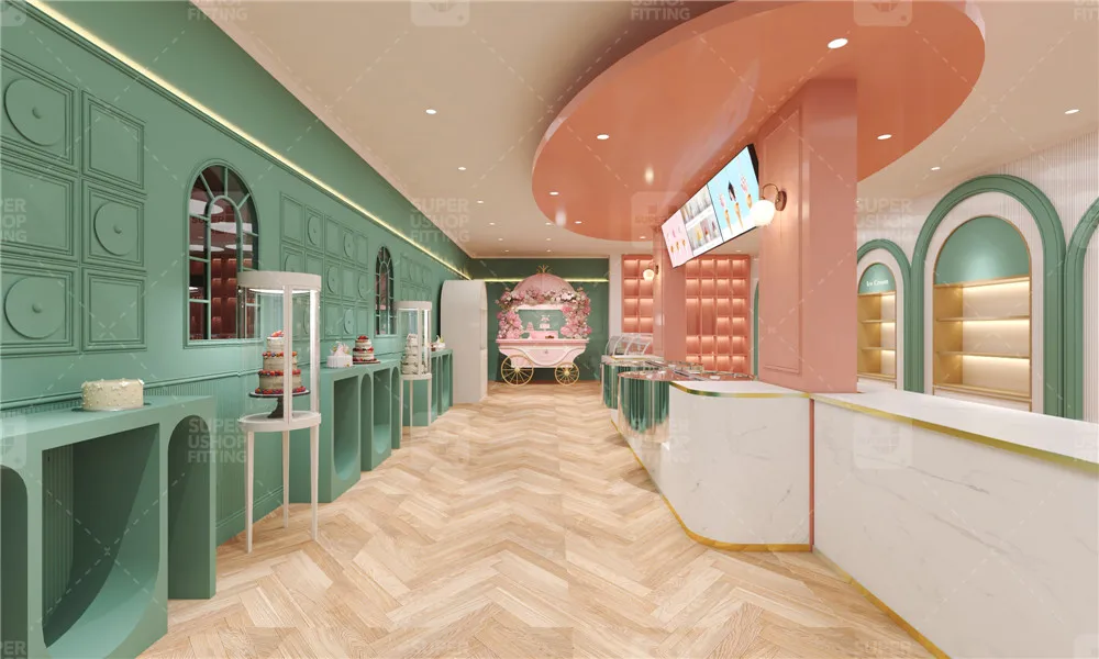 Alibaba.com: Custom Sweets Shop Display Counter with Pink Decor ...