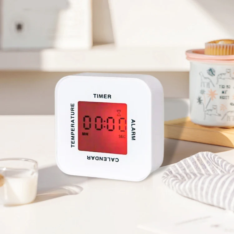 OEM Rotating 7 Color Changing LCD Clock Indoor Kids Alarm Clock Digital Alarm Clock for Student