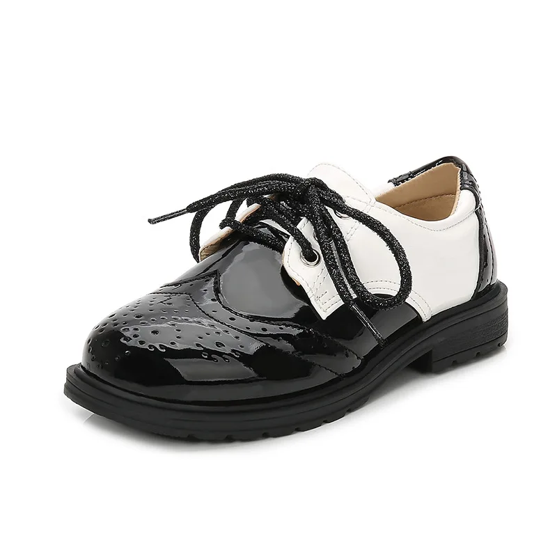 Hot Selling Kids School Shoes Factory Wholesale British Style Black PU  Leather Soft-sole Boys Party Dress Shoes