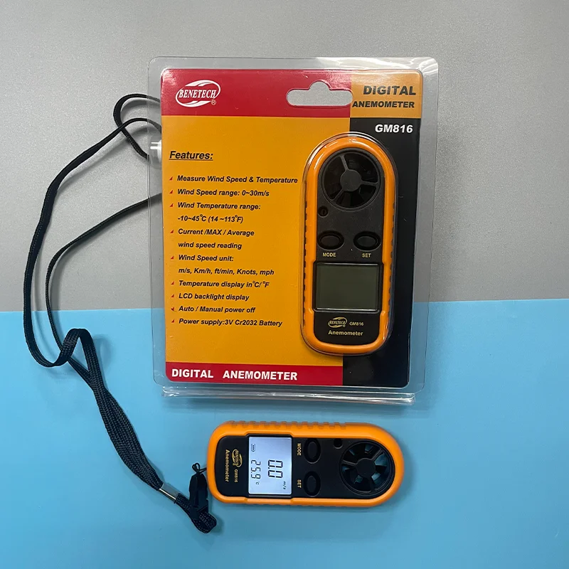Gm816 030m/s Lcd Portable Measure Tool Wind Anemograph Digital Handheld Anemometer