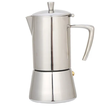 Moka Coffee Pot Stainless Steel 4 Cup Stovetop Or Electrify Espresso Coffee Maker