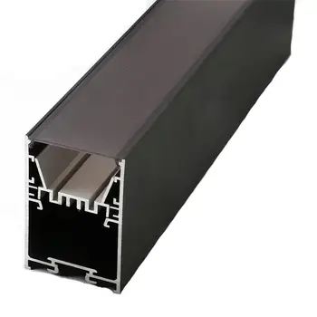 Black Diffuser Direct and indirect lighting with click-in gear tray suspended and surface mount led aluminum profile for office