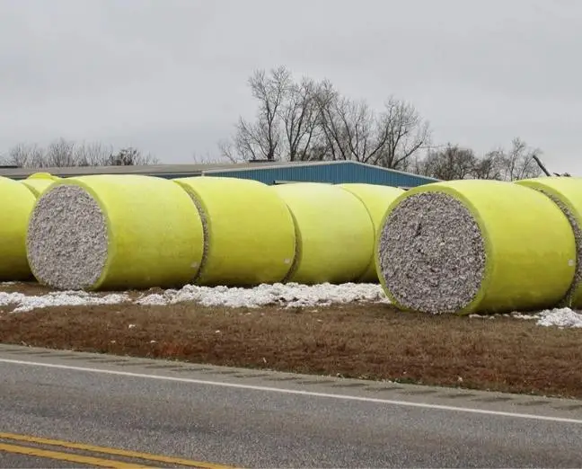 Gele katoen verpakkingsfilm PE-film met kleverige en niet-kleverige film 4