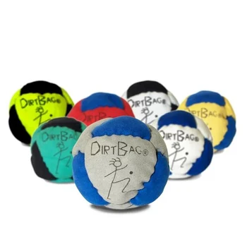OEM Factory Customized Logo 8 Panel DirtBag Footbag Classic Sand-Filled Synthetic Suede Fabric Hacky Sacks  EN71 Standard