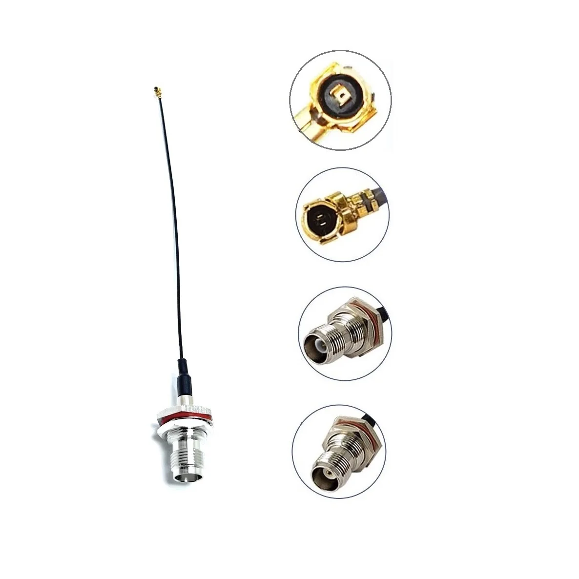 1.13mm 1.37 RG178 Coax Cable U.fl MHF 4 to RP TNC Female Nut Pigtail Cable 15cm for PCI WiFi Card Router Wireless Modules