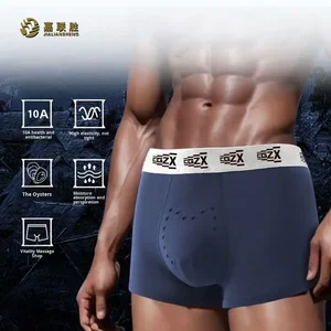 High Quality Cotton Underwear 10A Antibacterial Oyster Boxer Briefs Negative Ion Massage Particles Big Size Underwear for Men