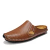 L286 brown half-slip loafers