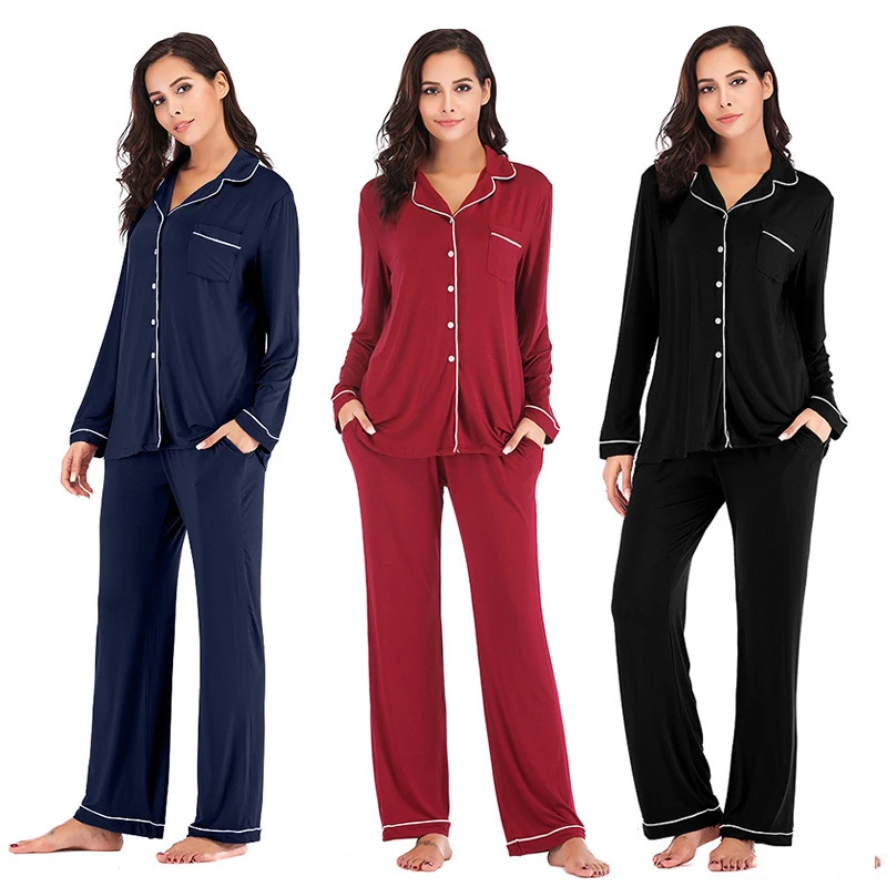 Manufacturers Custom Logo Women 100 Cotton Bamboo Luxury Pyjamas