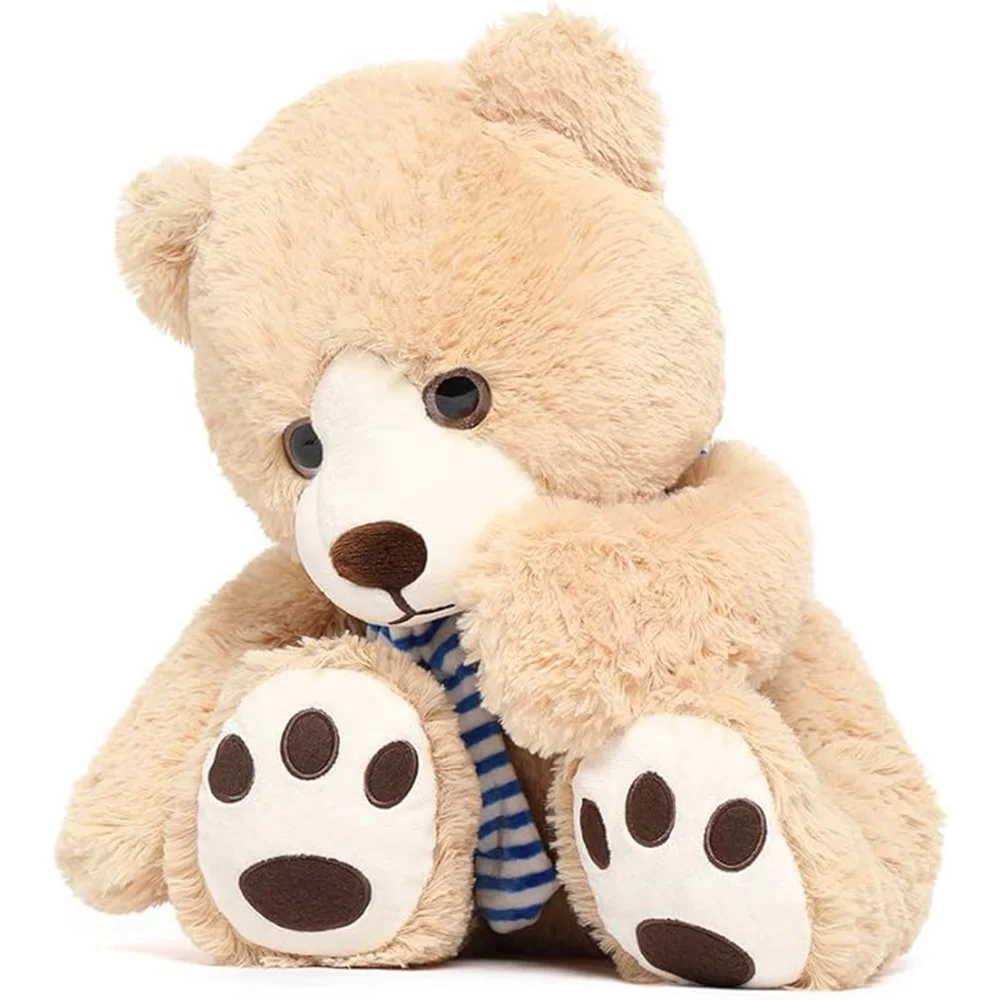 OEM Manufacture Custom MORISMOS 24 Inch Cute Brown Teddy Bear Stuffed Animal Big Plush Toys Scarf for Kids