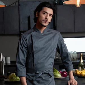 Tesimei Men's Four Seasons Long Sleeve Work Clothes New Pattern Career Western Restaurant & Bar Uniforms Baking Top