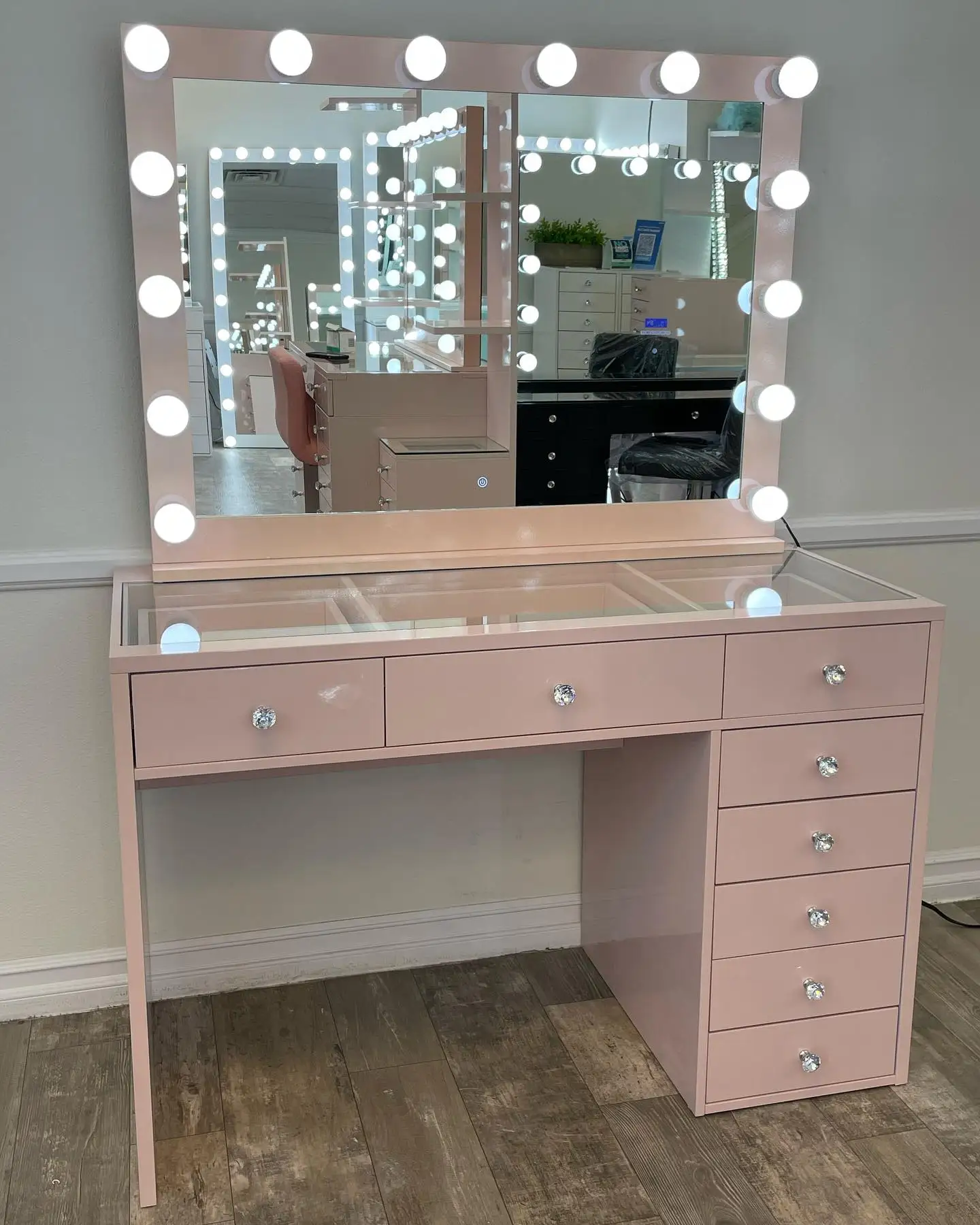 Modern pink /white /black /grey Color Modern Makeup Vanity Dressing Table  with Mirror and Drawers