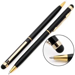Cheapest Wholesale 2 in 1 Stylus Aluminum Rod Slimmer Metal Ball Paint Pen With Customs Personal Logo Screen for Mobile Phone