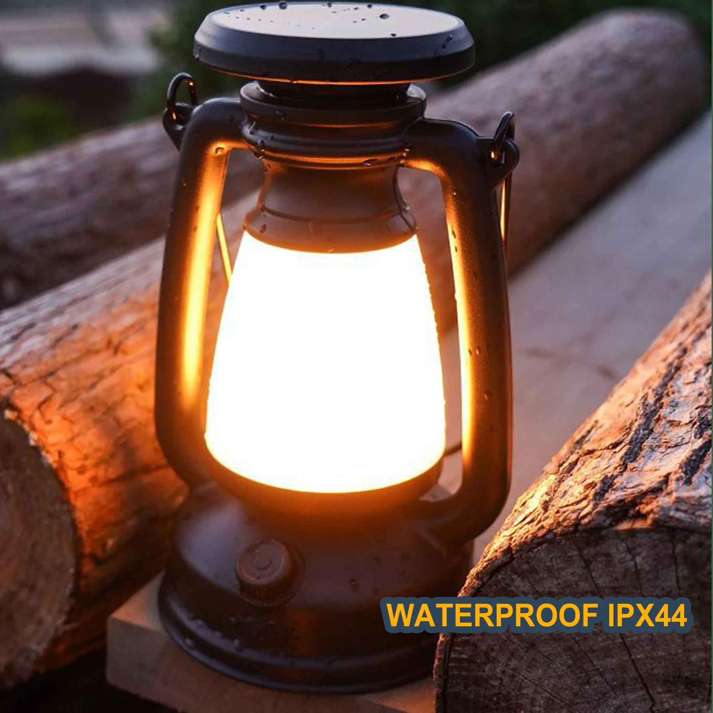 TAIKOO Vintage Camp  Lamp IPX4 Waterproof TYPE-C Rechargeable 3 Light Modes Lantern Waterproof Kerosene Lamp Camping Light