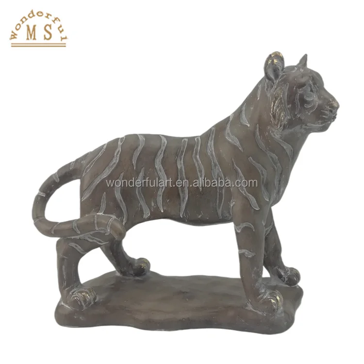 customized resin anime tiger Figurines poly stone animal sculpture souvenir gifts for home decoration
