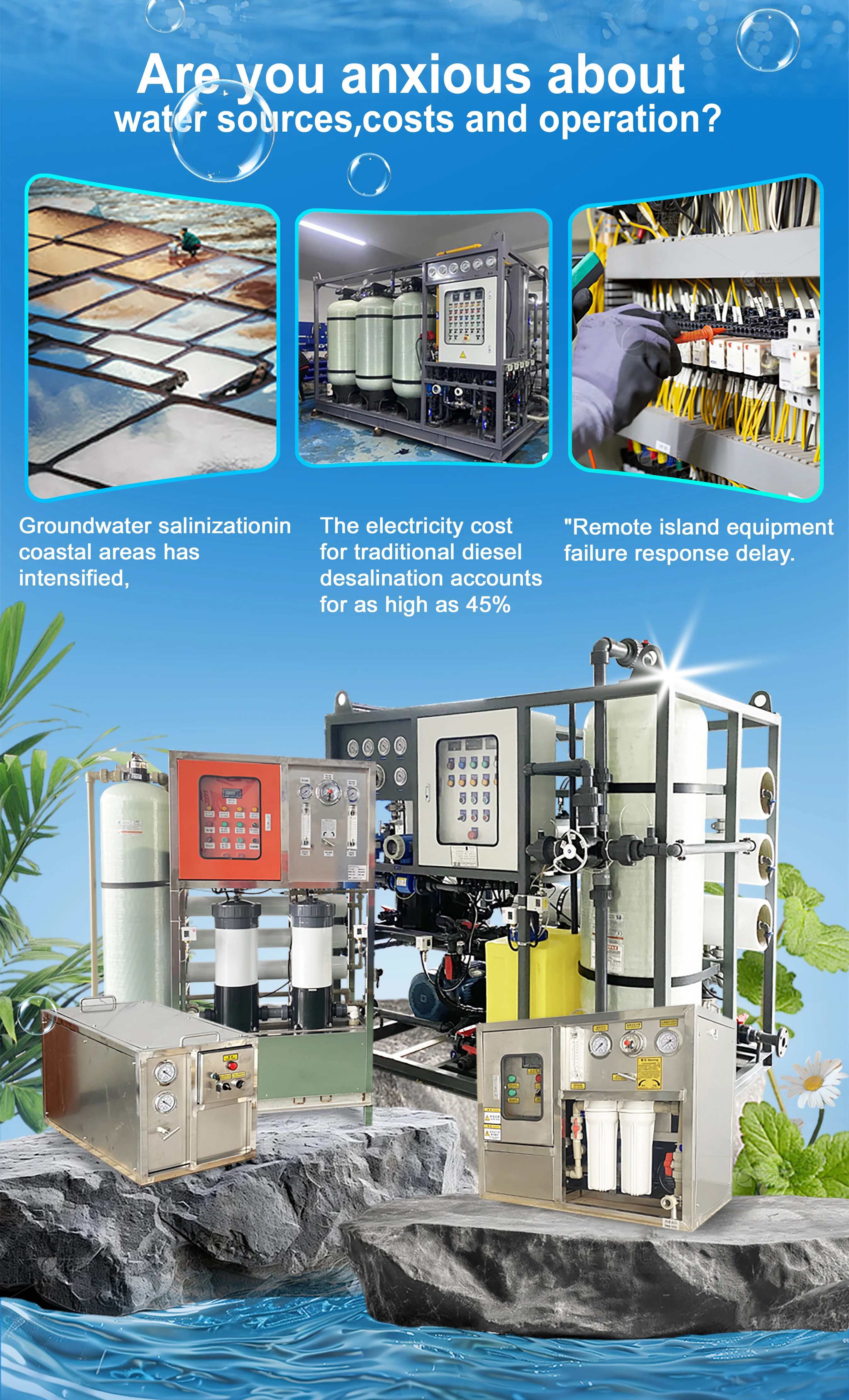 30 M3/d Reverse Osmosis System Water Filter with Ro Membrane Water Treatment Plant for Sea Water Desalination factory