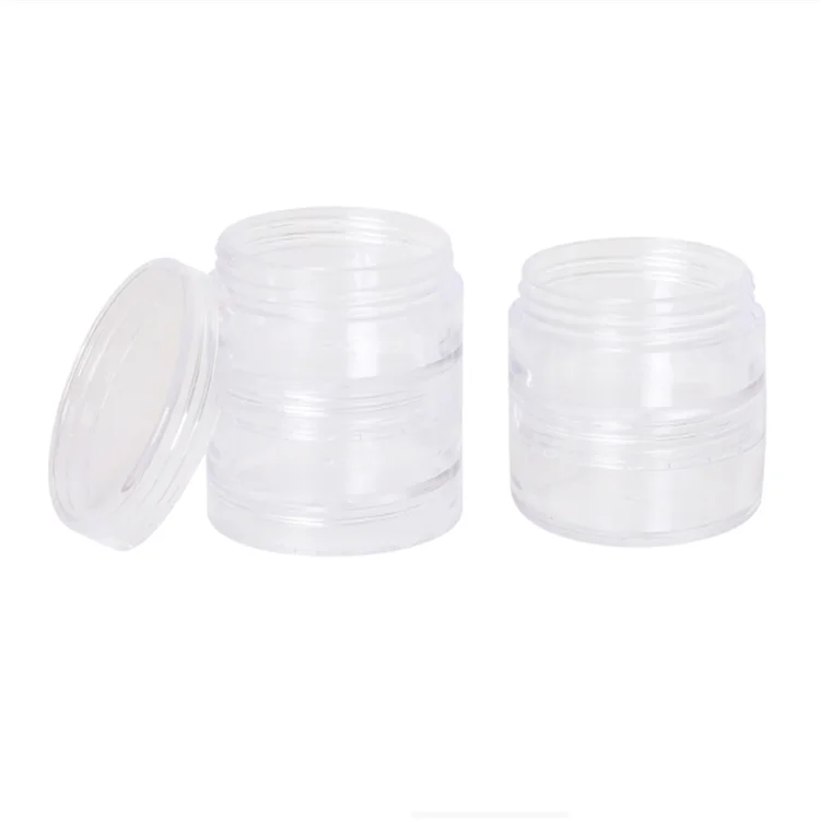 Supplier Factory OEM Custom 5ml 10ml 4 Layers Cosmetic Stack Cream Jars Cheap Round Jar Sample Pot Manufacture