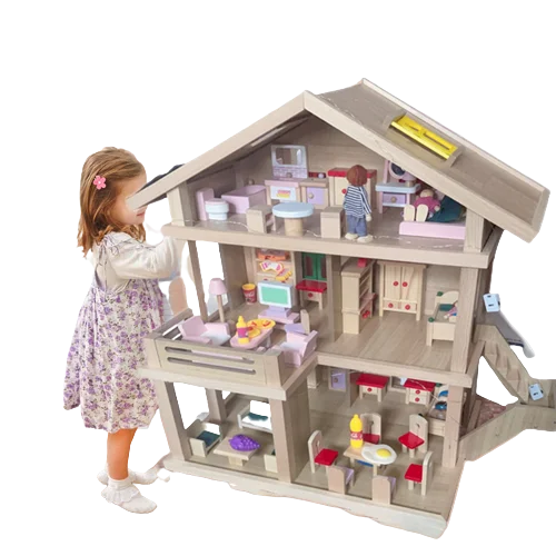 Best selling wooden kids house toys educational wooden kids house dollhouse-777051