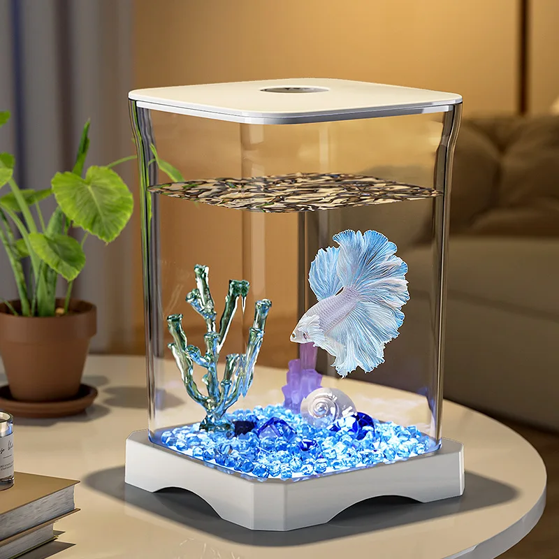 Beautiful Small Goldfish Aquarium Tank with Thickened Desktop Design  Eco-Friendly Landscape for Bettta Simple Fish Farming Boxed