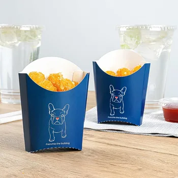 Custom logo Take Away Food Boxes French Fries Fried Chicken  French Fries Scoop Cup Fast Food Packaging