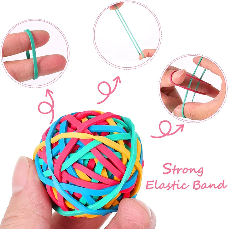 Hot Selling Assorted Colors Rubberbands Elastic Wide Thick Diy Rubber