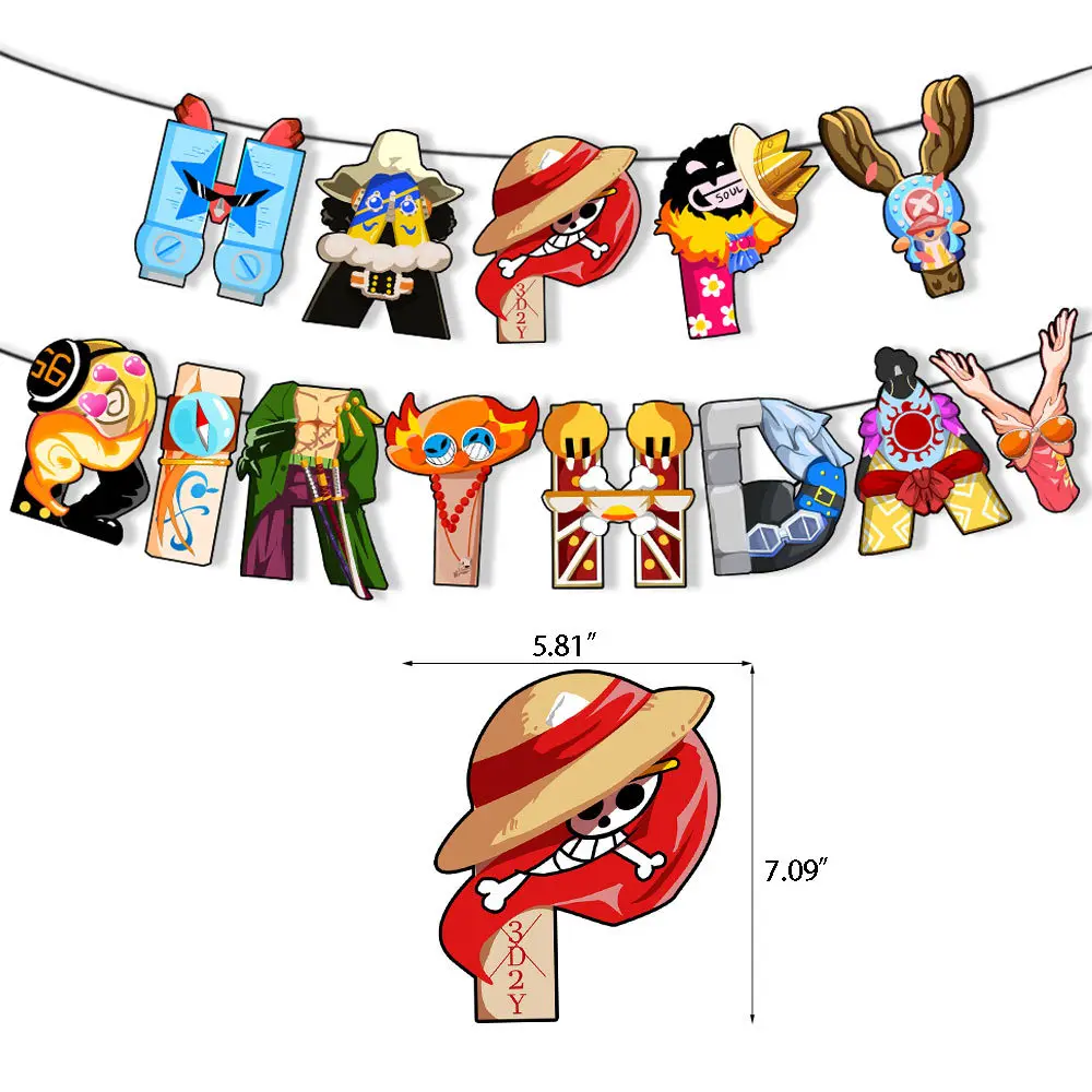 Treat Ürself balloon one-piece 24 Pcs One Piece Birthday Decorations, One Piece Balloons