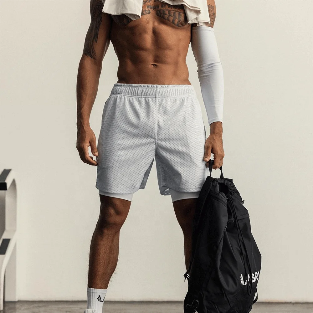Wholesale Custom Training Essentials 2 In 1 Jogger Athletic Breathable Mesh Running Fitness Wear Dry Fit Gym Shorts For Men