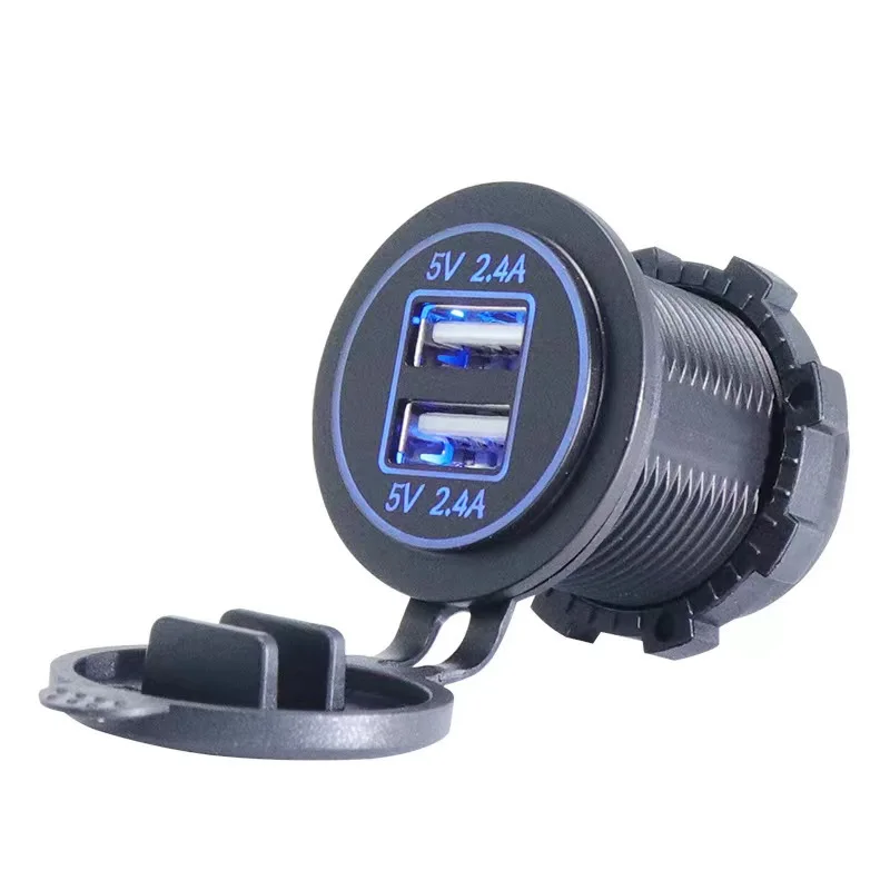 Car charger digital display 4.8A car modification socket double USB car charging metal double quick charging function supplier