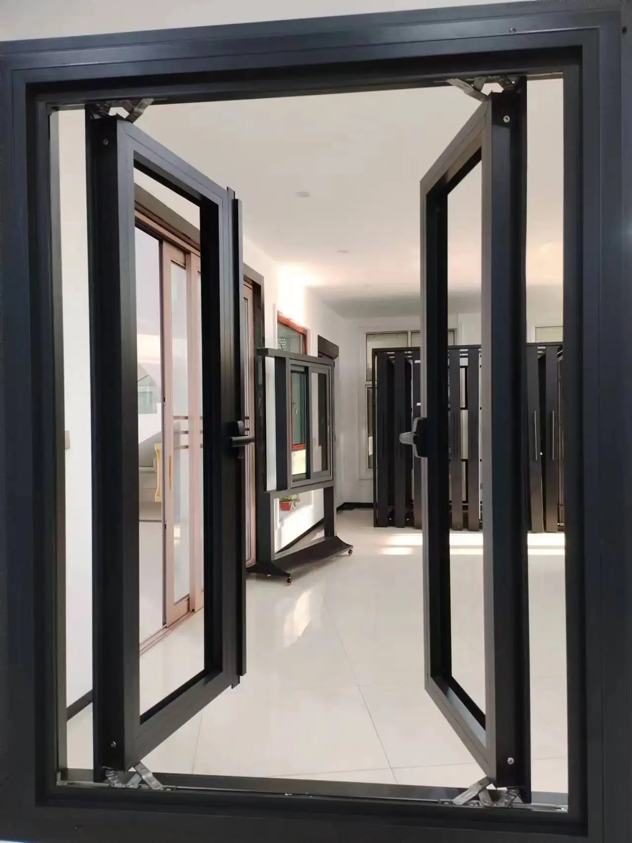 TOMA High Quality Heat and Sound Insulation Anti Theft Tempered Glass Aluminum Casement Nailing Fin