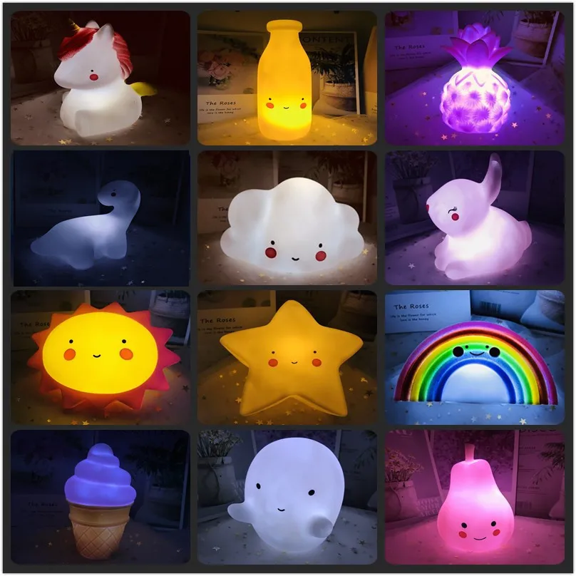 Children's Bedroom Battery Powered Indoor LED Lamp Children's Cartoon ...