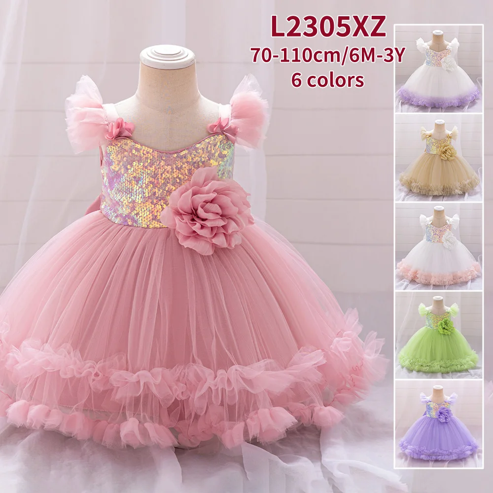 FSMKTZ Wholesale Satin Summer Princess Dress for Girls Big Bow Short Sleeve  Little Kids Gown Baby Girl Princess Dresses