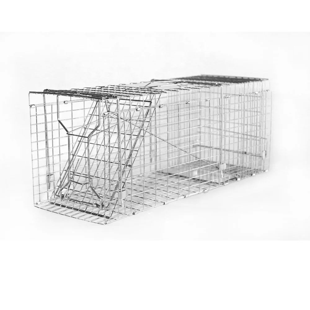 Galvanized Metal Folded Humane Live Animal Cage Trap Outdoor Rodent ...