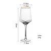 Verre à vin rouge diamant à bords dorés