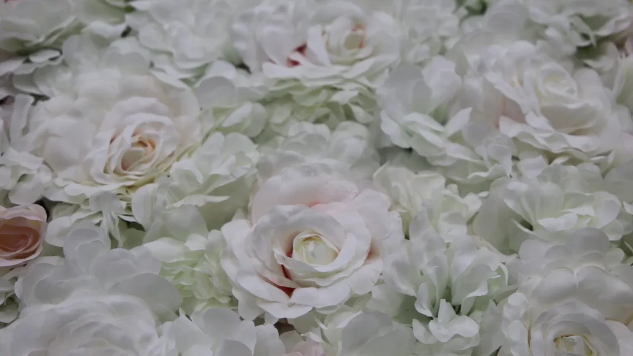 hot sales artificial silk rose flower wall panel backdrop