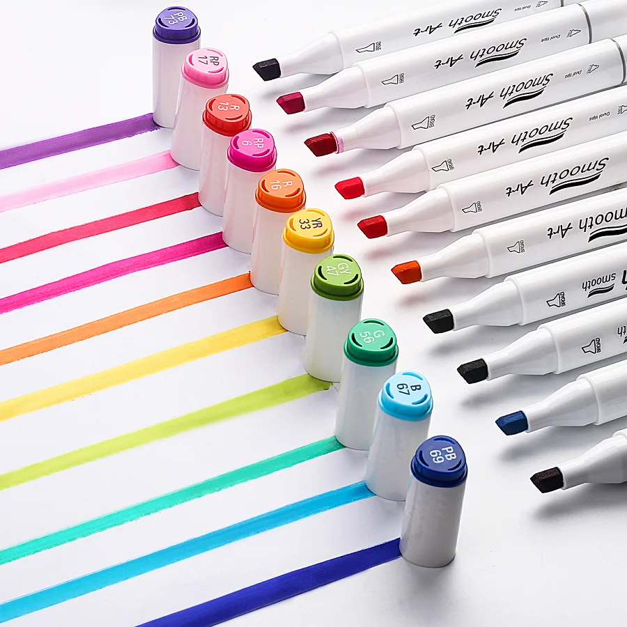 12/40/60/80/120pcs Dual Tips Alcohol Based Art Marker Set Coloring Drawing  Sketching Permanent